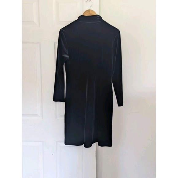 Vtg Long Sleeve‎ Black Velvet Aline Dress Sz 8P Made in the USA Timeless Holiday - Picture 2 of 12